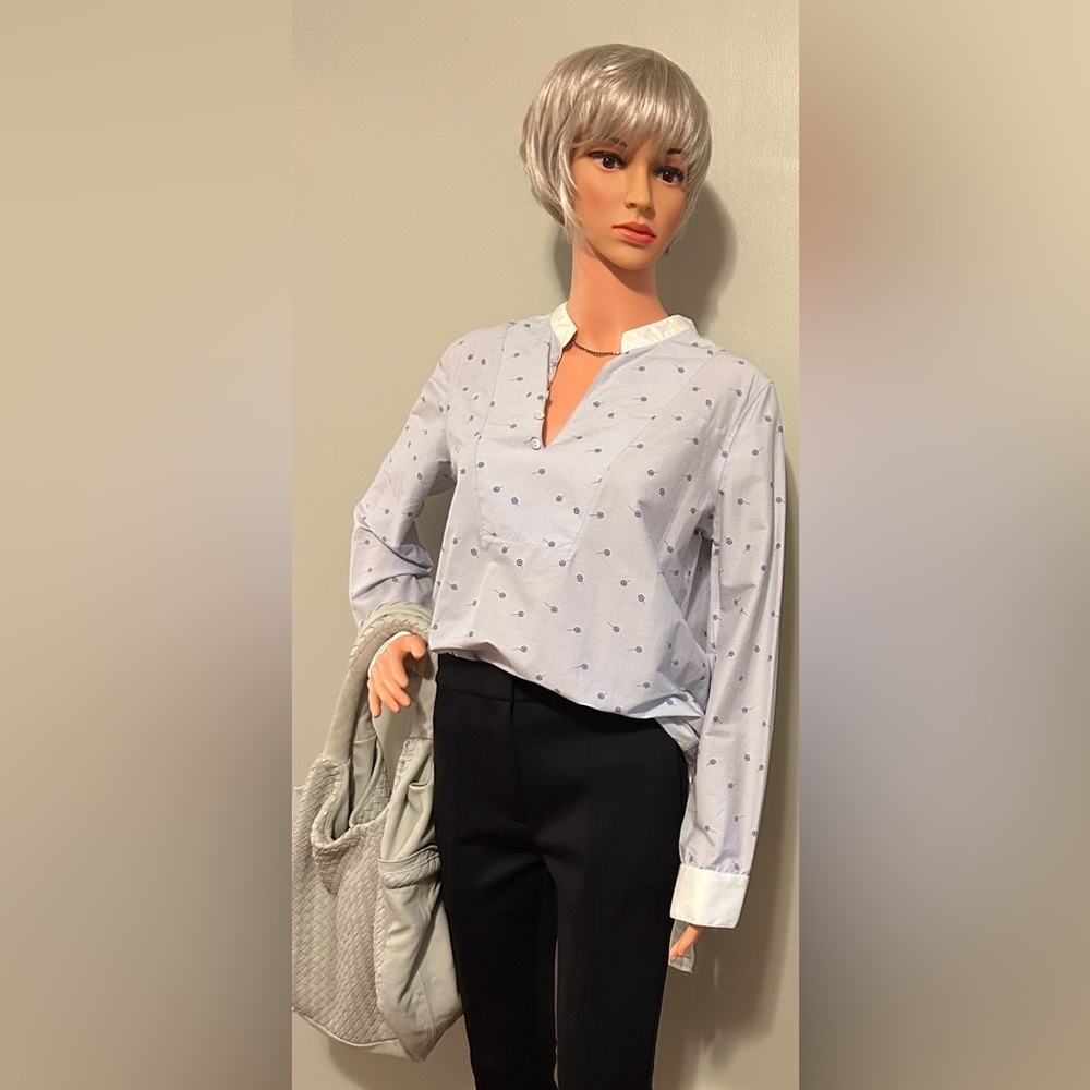 Manila graces Women's Light Blue Polka Dot Blouse